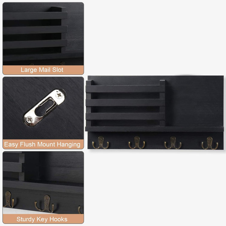 Belleze Manufactured Wood Wall Organizer with Key Hooks Wayfair Canada